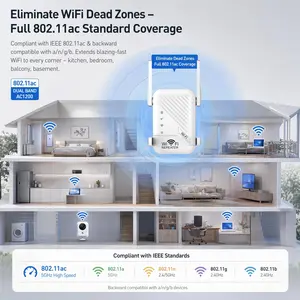 2026 WiFi Extender – 1200Mbps Dual Band (5GHz/2.4GHz) Covers 10,000 sq ft, AC1300 with 4 High-Gain Antennas, No Speed ​​Loss (OFDM), Repeater + AP Mode, WPS One-Button – Eliminate Dead Zones for Gaming & Streaming Wifi Smart Wifi Booster And Signal Amplif