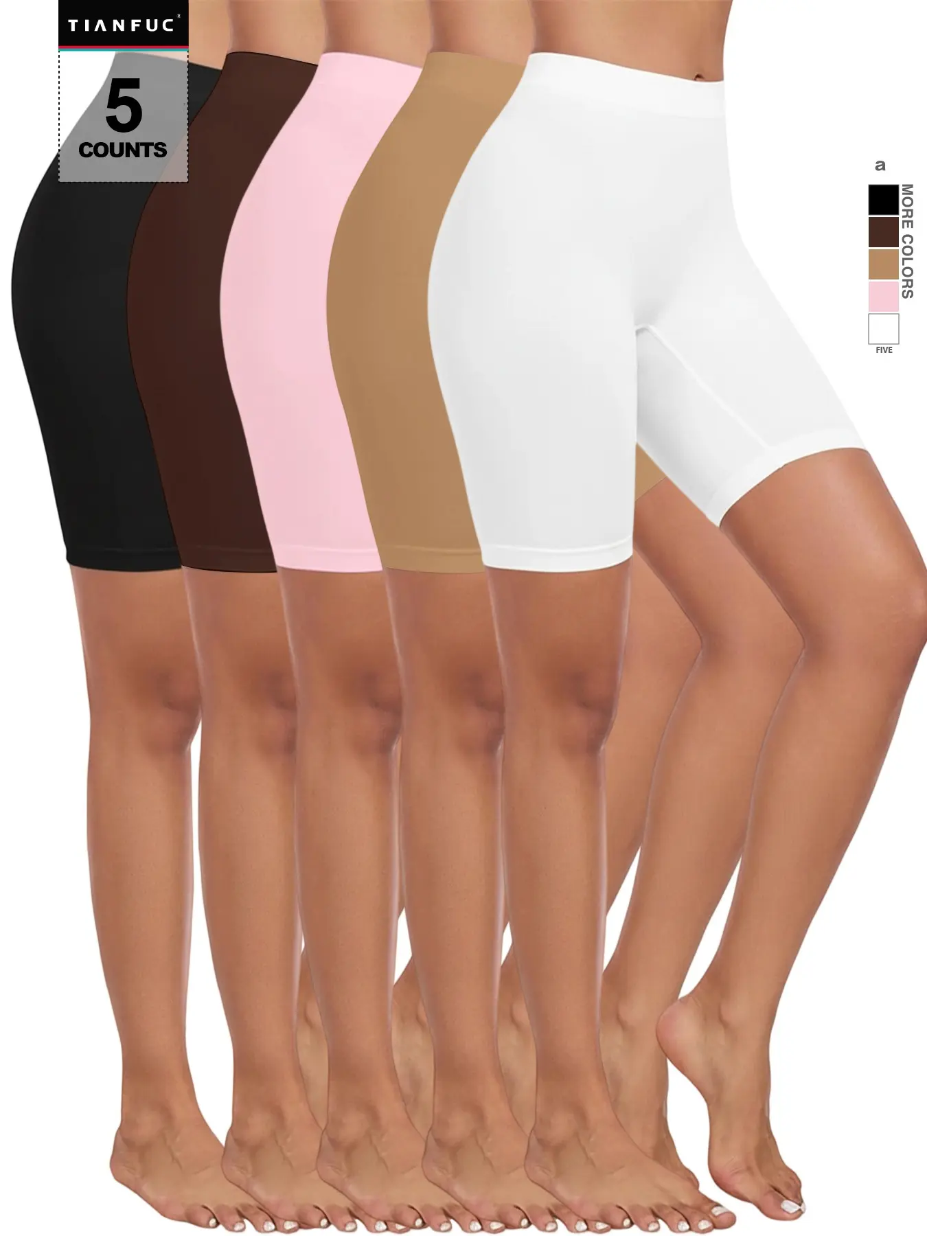 Women's Slip Shorts for Under Dresses, Seamless Smooth Anti-Chafing Breathable Stretch Boyshorts, Basic Womenswear Underwear Panties Under Shorts