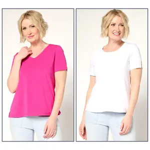 Attitudes by Renee Washed Cotton 2-Pack Tee Set