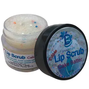 Diva Stuff Cake Batter With Confetti Candies Flavor Lip Scrub, Best Flavor, Hydrates and Exfoliates, Item E29 Skincare Sugar Nourishing
