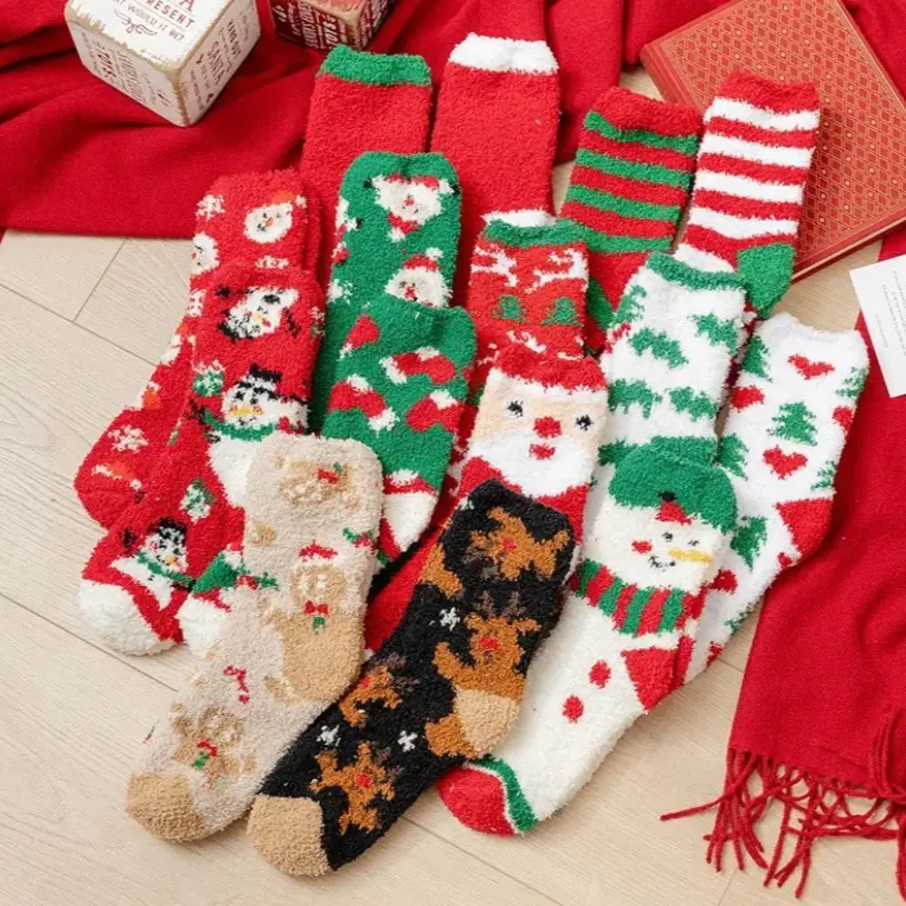 Fluffy Christmas Socks