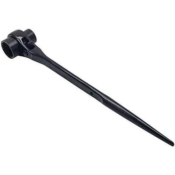Hex Ratcheting Socket Spanner, Black 19mm x 21mm Hexagon Erecting Scaffold Hexagon Pointed Tail Wrench, 1 Pcs