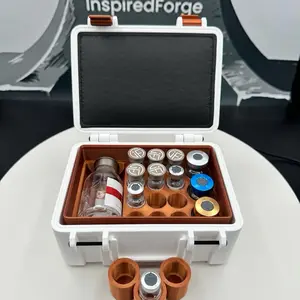 Peptide Storage Case - High Quality Insulin Case with Secure Slots for Peptide Bottles - Ideal for Travel and Storage Boxes Vial Organization Matte Organizer Box