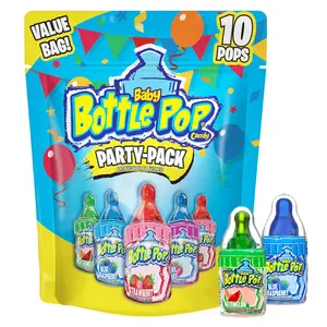Baby Bottle Pop Candy Lollipops Variety Party Pack - 10 Count Suckers w\/Powdered Dip in Assorted Fruity Flavors - Bulk Candy for Party Favors, Goodie Bags, Birthdays, Baby Showers