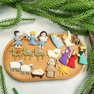 18pcs Christmas Nativity Scene Set, Miniature PVC Figurines for DIY Crafts, Halloween, Christmas Ornaments, Home Decor