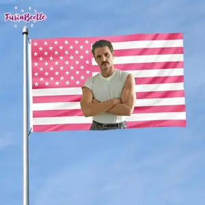 Tapestry 1pc Funny Pedro Pascal Angry Pink American Flag-like Tapestry - Bold Pink & star design, Large  Celebrity Wall Hanging for Dorm, Home, Office Decor - Easy Hang Fabric Poster with Grommets - Perfect Gift for The Crown, Master of Non