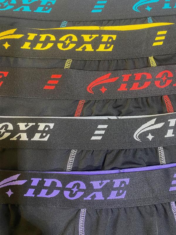 【Plus Size】 Colorblock Letter Print Boxer Brief, Breathable Comfortable Sports Underwear for Men, Men's Sport & Outdoor Clothing for Daily Wear, Boxers for Men, Stretchy Underwear, Soft Breathable Underwear, Breathable Undergarments