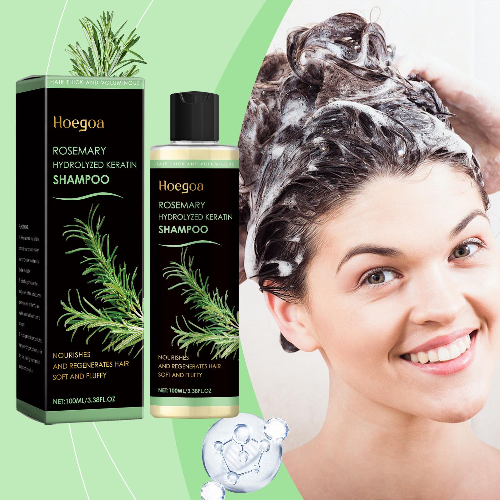 [BUY 2 GET 2]Rosemary Strengthening Natural Travel Size Hair Growth Shampoo with Vitamin C, Organic Blend Keratin - Adults' Cleanser, Scalp Care, Frizz Control, Oil & Dandruff Control, Irritation Relief, Shine Restoration, Vegan Caviar Haircare