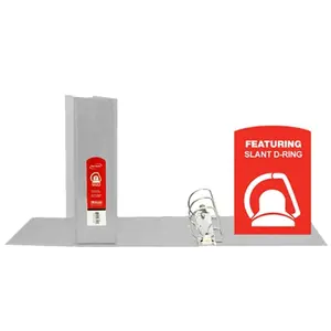 Bazic  BAZIC 2" Grey Slant-D Ring View Binder w/ 2 Pockets Pack of 12