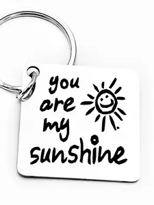 Stainless Steel Keychain, You Are My Sunshine Letter Pattern Keychain for Women & Men, Trendy All-match & Exquisite Keychain for Birthday Gift