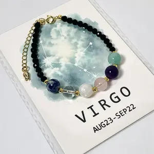 Virgo Crystal Bracelet - Handcrafted Natural Crystal 12 Constellation Bracelet - Crystal Shore