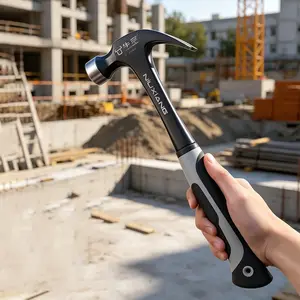 1pc Multifunctional Anti-Slip Shockproof Steel Hammer, Magnetic Claw Woodworking Hammer, Automatic Nail Puller Tool