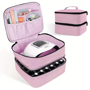 Double-Layer Nail Polish Organizer - Holds 30 Bottles, Professional Nail Art Storage Case, Black Friday Deal: Ideal Christmas/New Year Gift for Nail Lovers, Compact Nail Supply Organizer