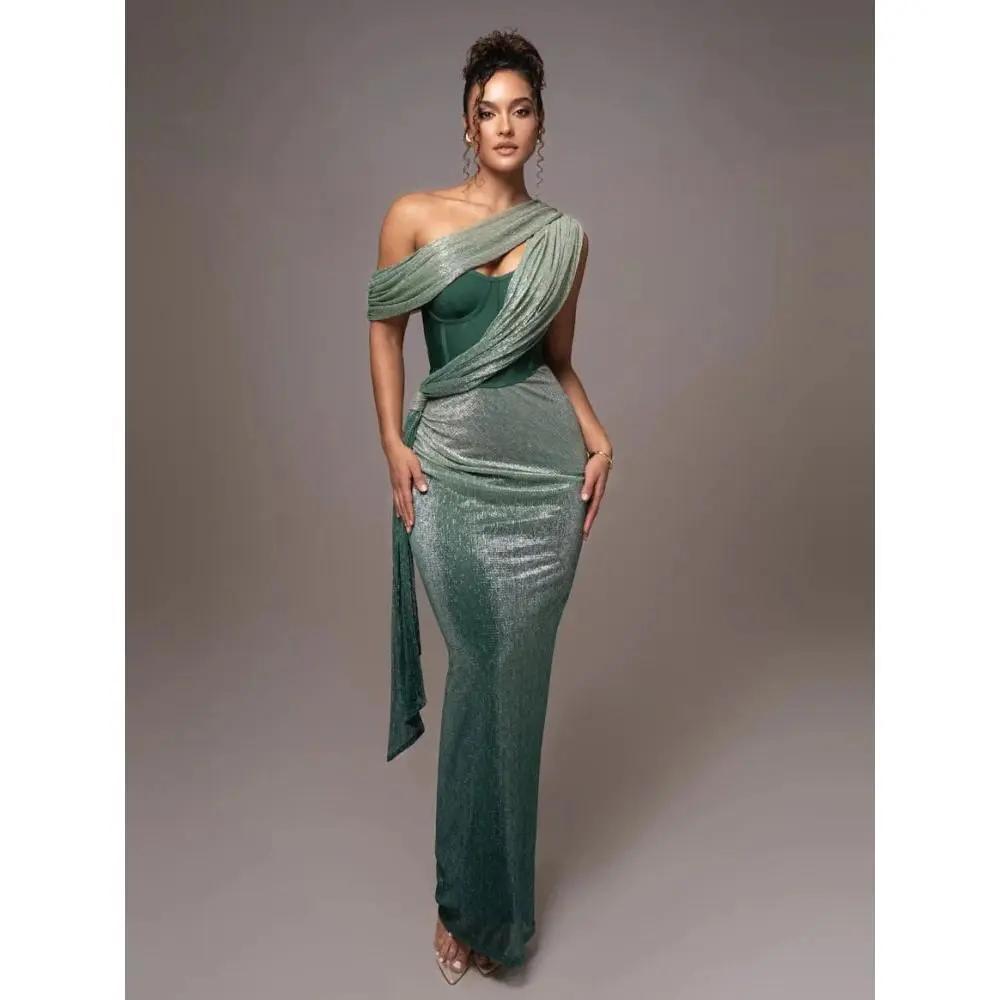 green celestina draped maxi dress Celestina Draped Maxi Dress