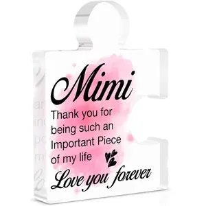 Mimi Gifts from Grandchildren Grandchild, Gifts for Mimi Grandma Nana Birthday Christmas Mothers Day, Grandma Acrylic Puzzle Plaque Decorative