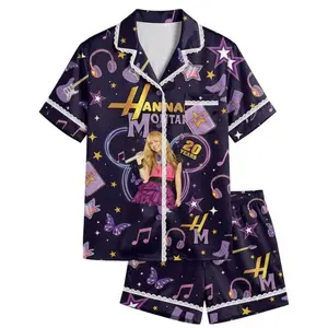 Hannaah Montanna 20 Years Anniversary Short Sleeve Pajamas, Y2K Pop Singer Sleepwear For Women Girls, Cozy Nightwear Nostalgia Gift, Perfect Gift Idea For Lover Music | 250326.C02347.ID01