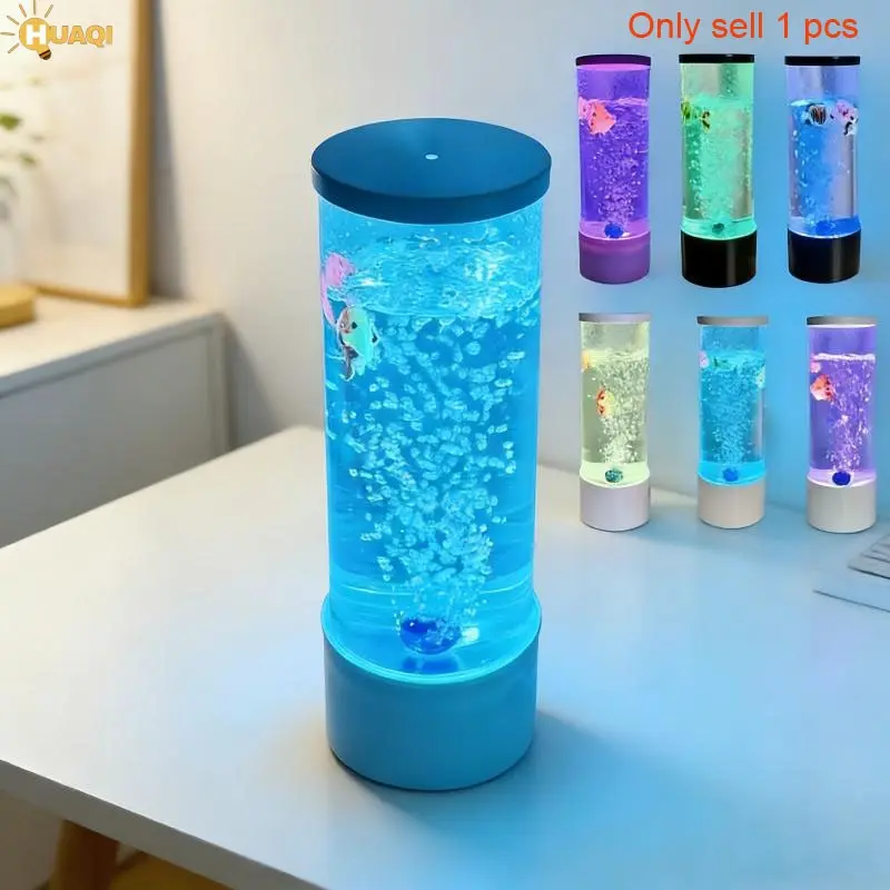 LED Bubble Aquarium Light, USB Color-Changing Nightlight, Silent Desktop Decor, Automatic Color Shift, Ocean Fish Home Decoration Lamp, Led Lighted