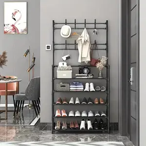 5 tier Coat and shoe rack with storage shelfs for entryway closet bedroom modern design