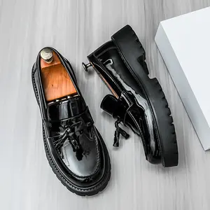 Men's Summer Fashionabl e Casual Tassel DecorPuLeather Slip-on Shoes, Men's Shoes, Tassel LoaferslMen, Simple Design Elegant Plain Round Toe Loafers, BusinessStyle Temperament Flats for Daily Wear, Tassel IShoes, Valentine's Day, Gift for Him