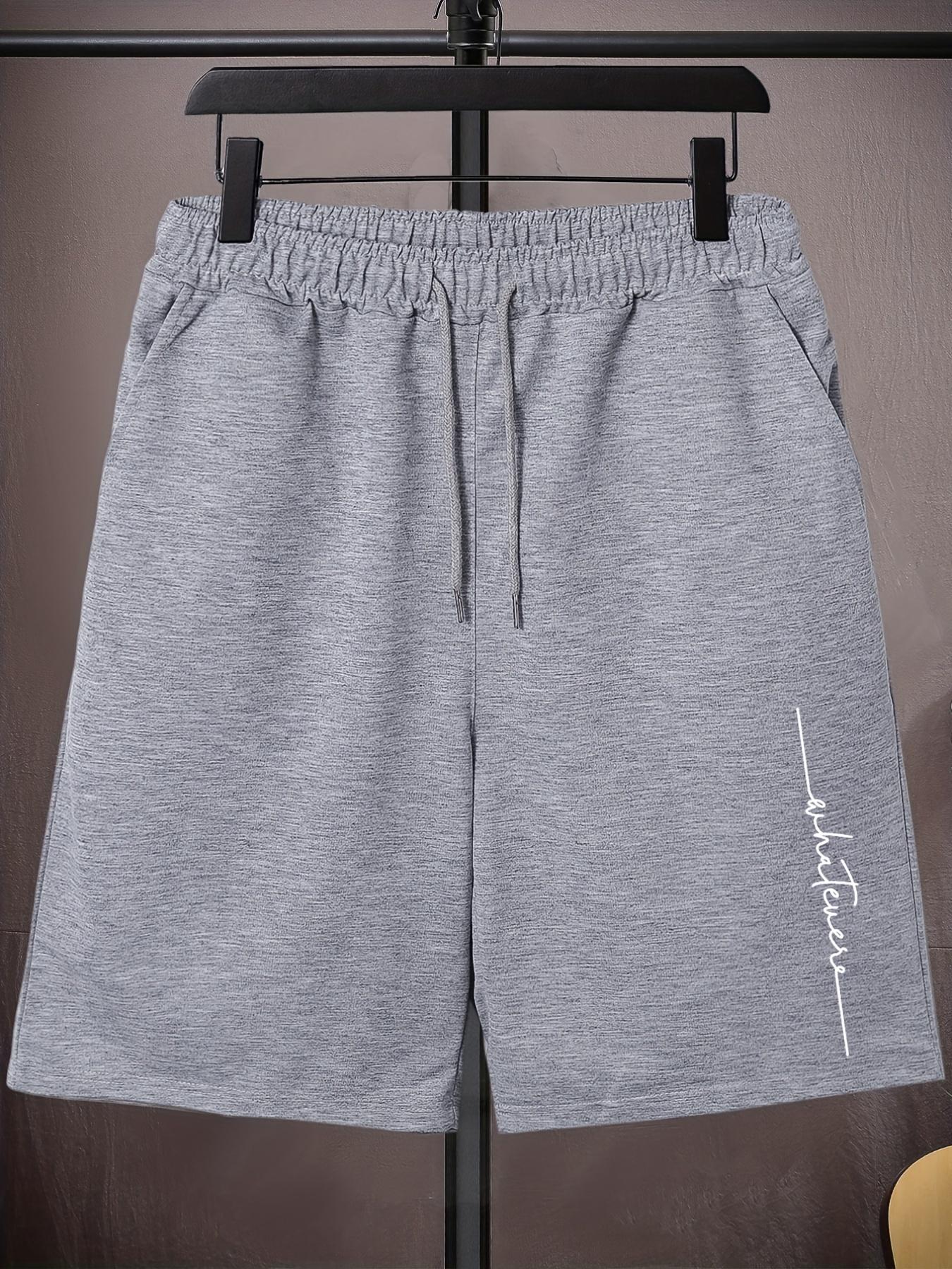 Men's Plus Size Print Drawstring Flat Front Active Shorts Plain Color Oversized Elastic Short Sports Pants for Spring Summer for Big And Tall Guys, PLUS SIZE