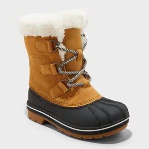 Cat & Jack Kids' Winter Boots Waterproof Lace-Up Treaded Outsole Recycled