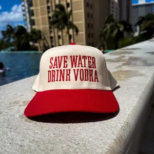 Save Water Drink VODKA Vintage Trucker Hat embroidered, Nashville Hat for Women, Country Concert Hat Day Drinking, vacation Hat for her