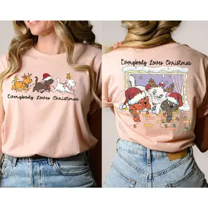 Everybody Loves Christmas Sweatshirt, Marie Toulouse Berlioz Christmas Tree Kitten Tee, Christmas Squad Shirt, Aristocats Christmas Tshirt