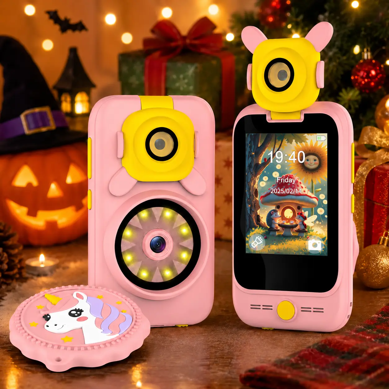 Kids Digital Microscope Camera Toys, HD Magnification STEM Science Explorer Toy(No WiFi No TF Card), with 180° Flip Macro Lens Camera, 8 LED Lights & 2.8" Touchscreen, 22 Learning Apps, Portable Photo Video Device for Boys Girls, Halloween Christmas Gift