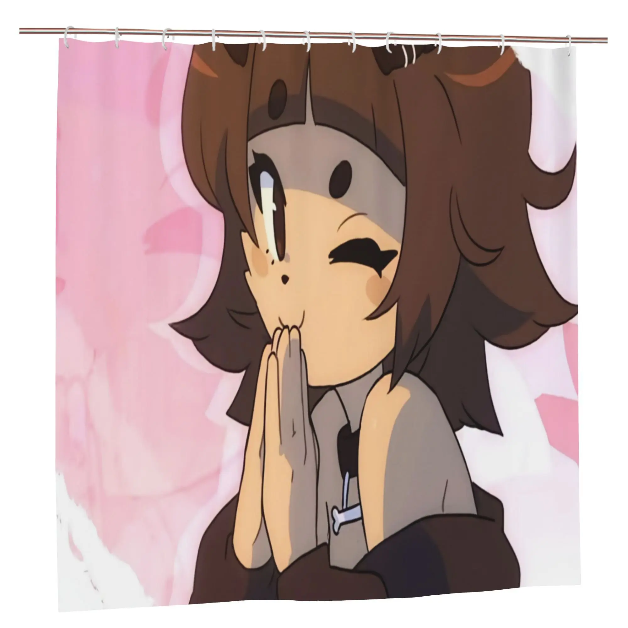 [JIT]Mimi typh-inspired style shower curtain, clean visual effect, home bathroom partition curtain D