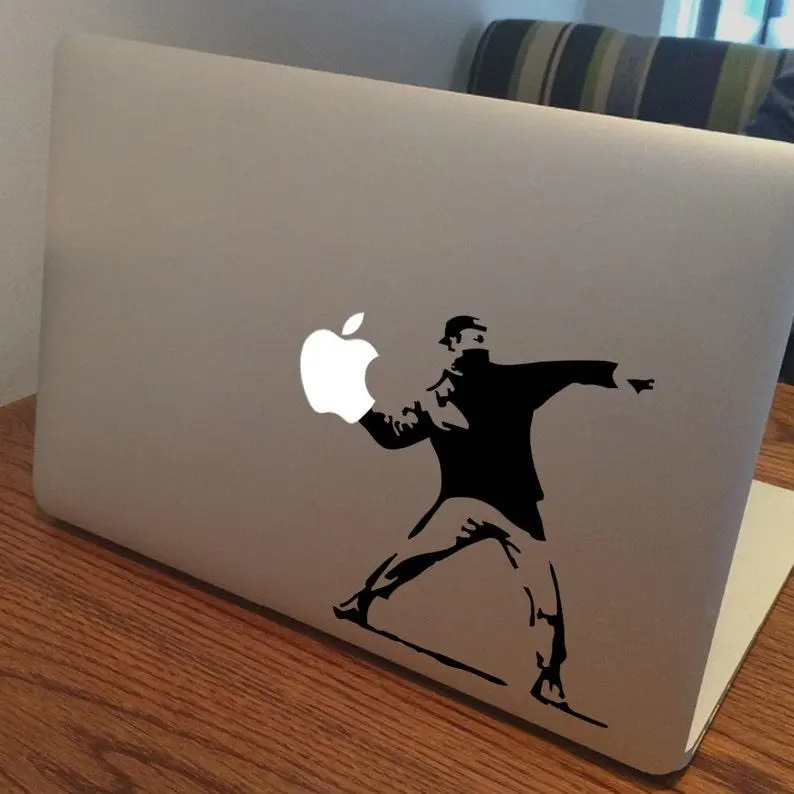 BANKSY Riot Design | MacBook Vinyl Decal Sticker | 24 colours available