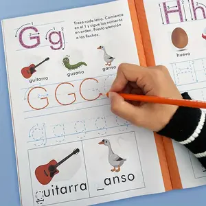 Spanish Alphabet Tracing Book, Abc Writing Practice Notebook, Interactive Early Education Activity Book for Kids