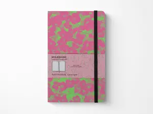 Moleskine Fluorescent Floral Limited Edition Notebook - Pink & Green