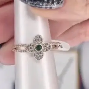 Bomb Party Bella Amore Sz 10 "The Amara Ring" Flower/Clover Rhodium RARE FIND