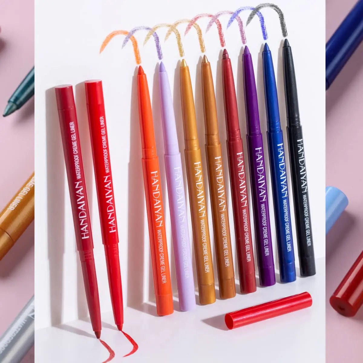 Retractable Creamy Dark Blue Eyeliner Pencil - Pigmented, Smudge-Proof Shimmer Eye Liner Pen