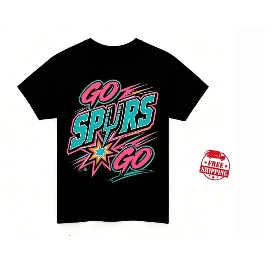 Spurs Basketball Fan Short-Sleeve Round Neck Casual Top - All Seasons Game Day Apparel