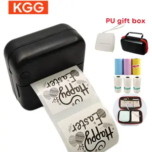 KGG Portable Thermal Printer, Mini Portable Pocket Printer with PU Bag, Bluetooth-compatible Wireless Inkless Printer