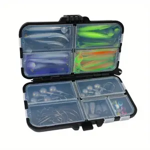 Fishing Lure Kit, 75pcs Fishing Texas Rig Fishing Lure Kit, Portable Fishing Kit for Outdoor Fishing, Fishing Lures Kit