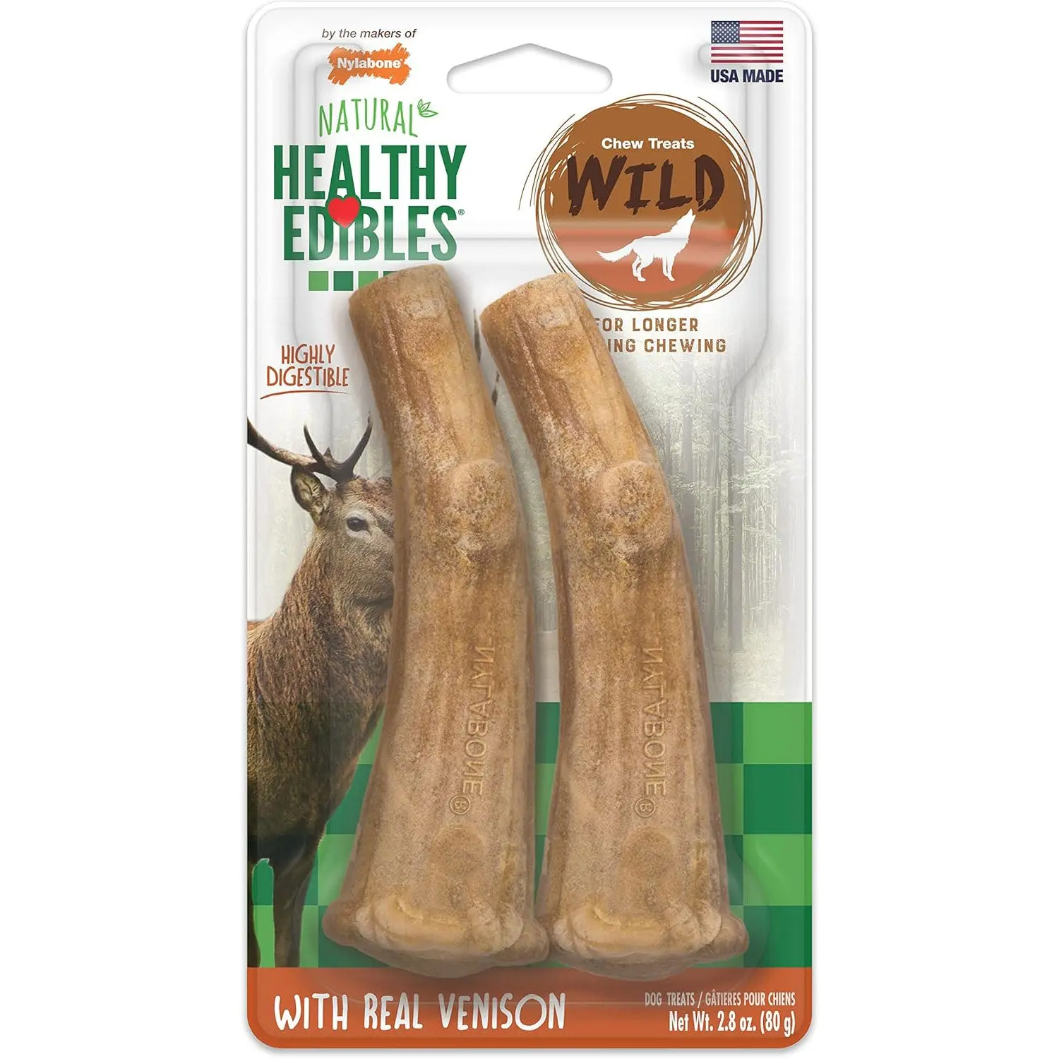 Nylabone Healthy Edibles Antlers 2-Pack Nylabone Healthy Edibles Antlers 2-Pack