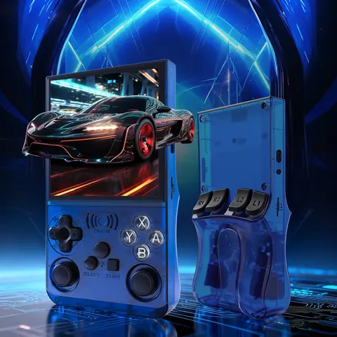 GAMINJA Upgraded ANS13 Open-Source Handheld Game Console, Portable Gaming System, Portable Game Player, Portable Design with over 15,000 Games, Gift for Retro Gaming Enthusiasts, Rechargeable Portable Console
