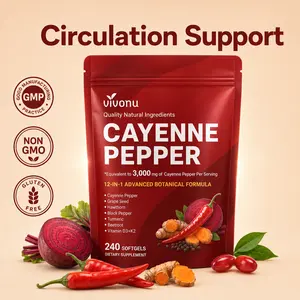 Cayenne Pepper Softgels Supplement, Beetroot and Others (240 Softge /1 Bag)，Supports Leg Vein, Heart and Blood Vessel Health, with Vitamin E D3+K2 and Extracts of Grape Seed, Hawthorn, SummerVibes