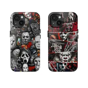 Horror Movie Halloween Tough Cases Drop-resistant Scratch-resistant Themed Phone Case Premium Matte Texture, Protection, Shockproof,  Anti-Fingerprint For IPhone 17-12, Pro Max, Pro Plus, and Samsung S25-22 Protection Safety