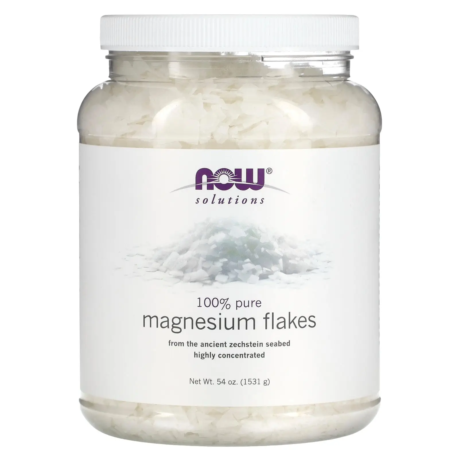 NOW Foods Solutions, 100% Pure Magnesium Flakes, 54 oz (1531 g)