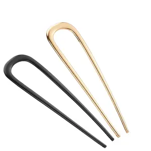 BEoffer French Hair Pin 2PCS Metal Hair Pins for Women Elegant French Twists, Buns and Updos with No Hair Damage, U-shaped French Pin Great Hold and Comfortable Keeps Hair in Place, Hairpins