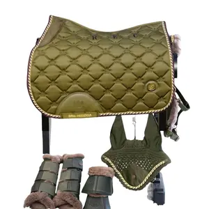 Royal Equestrian Saddle Pad Jump Olive Gold