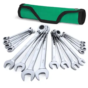 #SpringGlowUp SK Reversible Ratcheting Wrench Set, Combination Wrench Set, Metric, 72-Tooth, Premium CR-V Construction, with Rolling Pouch