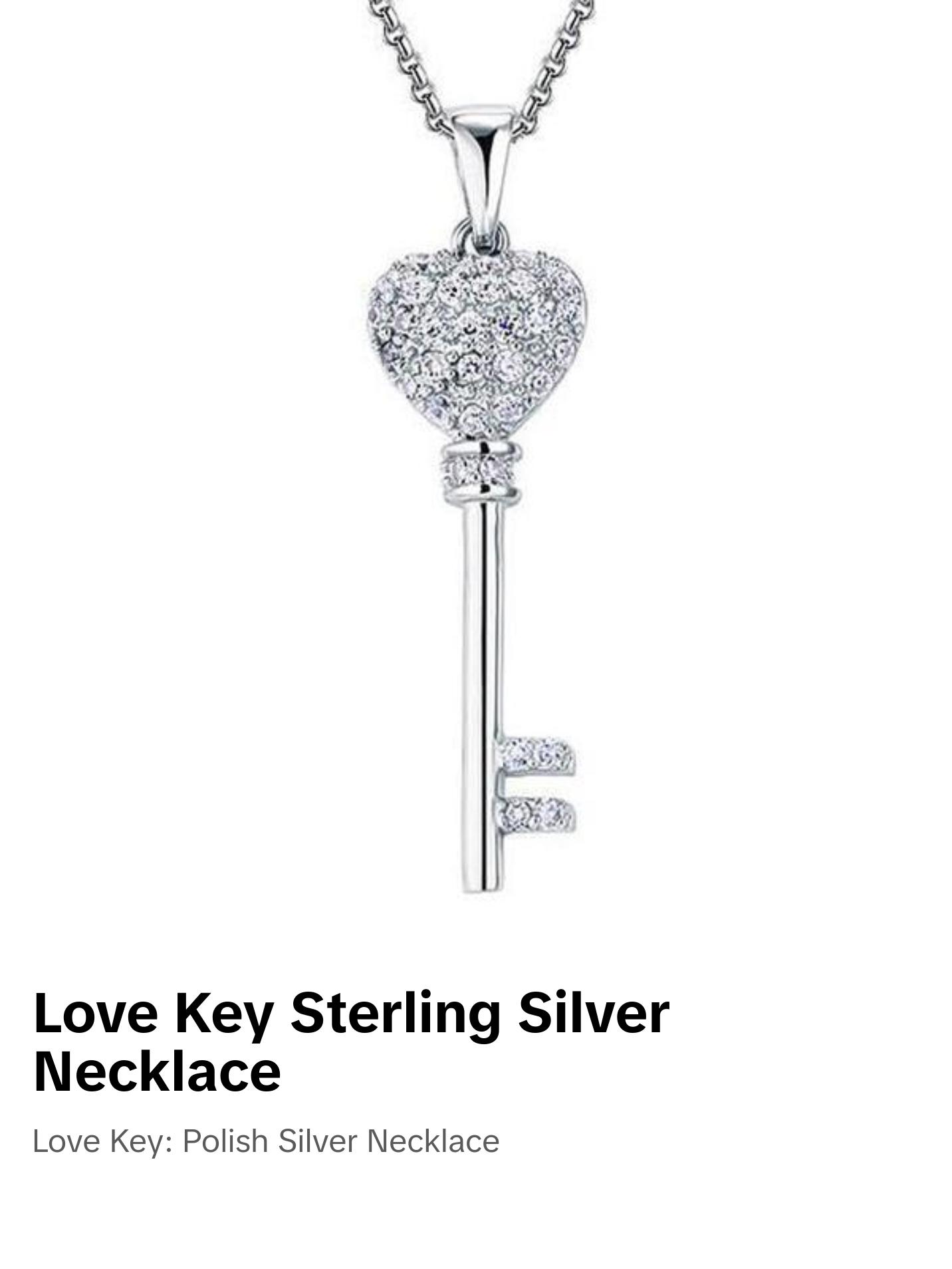 Love Key Sterling Silver Necklace