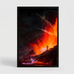 Star Movie Wars Poster Canvas Print Decor, Star Movie Wars Fans Gifts, Wan Kenobi VS Anakin, Poster Decor For Game Room  Dorm Bedroom Boys Room