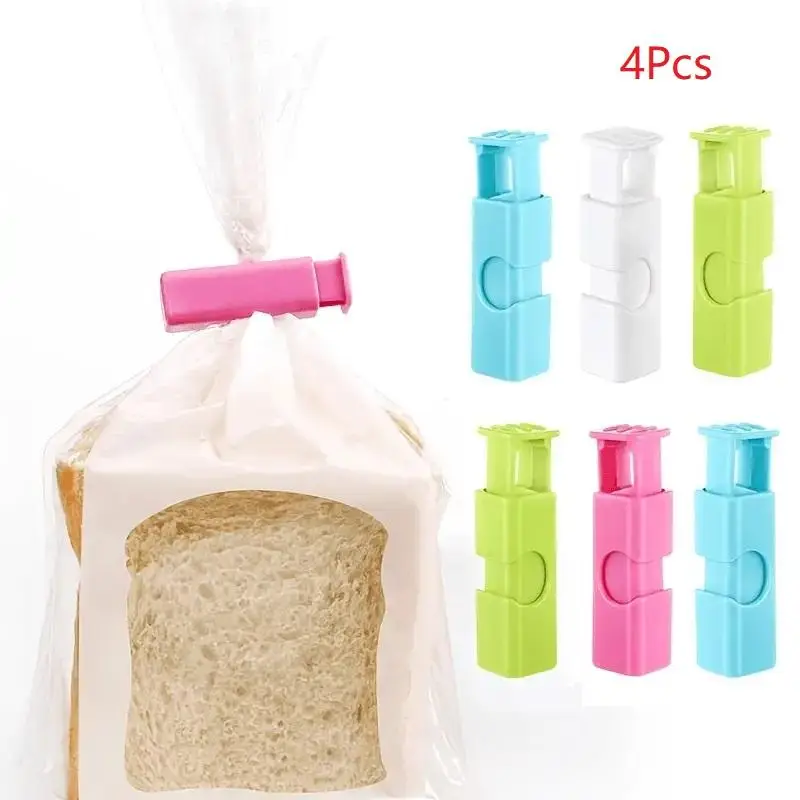 4pcs Multi-purpose Bread Sealing Clip, Lock & Press Type Clip, Kitchen Utensils For Food Preservation & Kitchen Storage