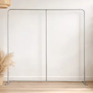 Aluminum Backdrop Stand 8x7.5 ft, Wedding Arch Frame, Party Decoration, Photography Backdrop Stand