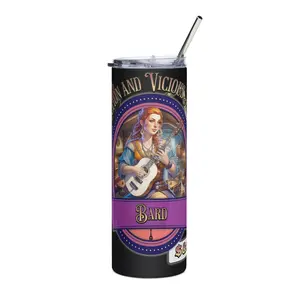"Seduction and Vicious Mockery" Female Bard Stainless Steel Tumbler